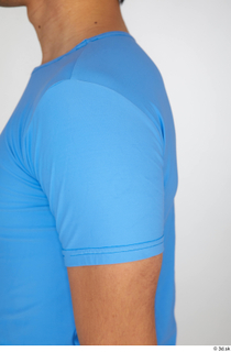 Jorge blue t shirt dressed shoulder sleeve sports upper body…
